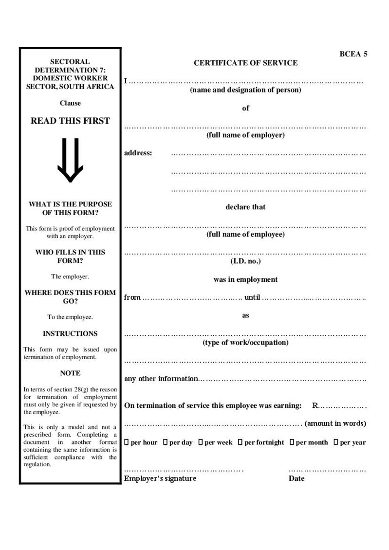 certificate of service template