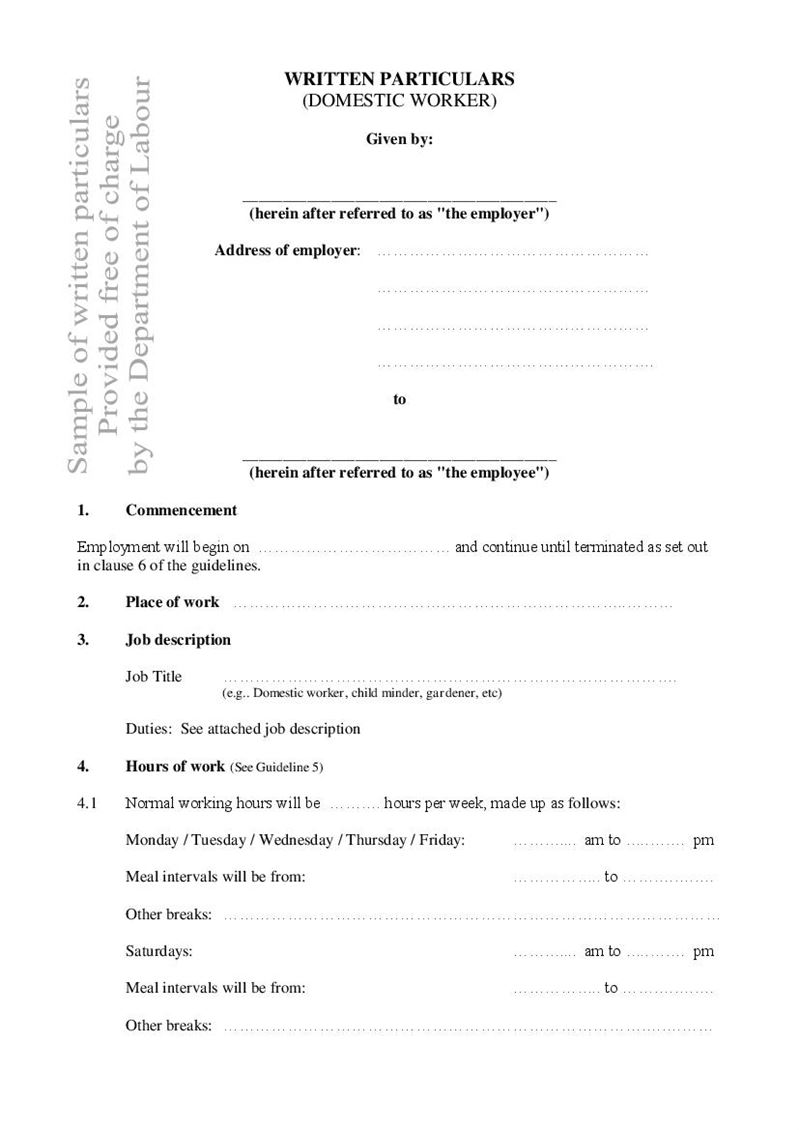 Employment Contract Template Free Download from www.laboursmart.co.za